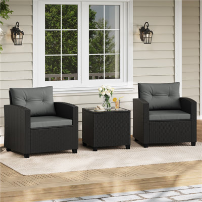 Patio Bistro Set with Cushions and Pillows