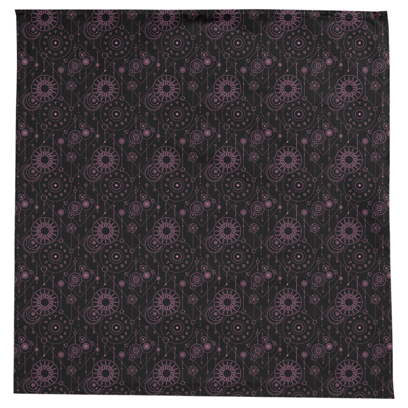 Leffel Astrology Pattern Tablecloth, Black/Pink