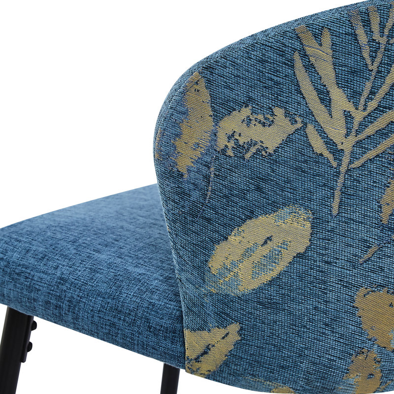 De 2 tabourets de bar, hauteur de comptoir 28 po, sièges rembourrés bleus, structure en métal, rembourrage en mousse, chaises de cuisine et de salle à manger 28 po, tissu, structure, coussin, pour la salle à manger, design moderne