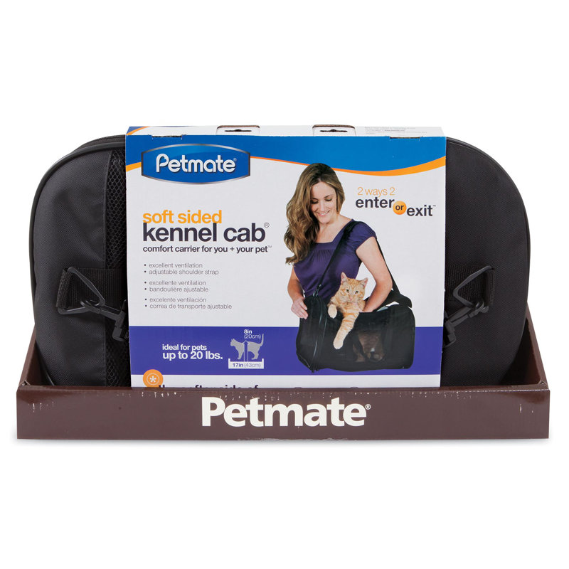 Porte-bébé chenil de cabine souple pour animaux, Noir, Grand (H 12 po x l 11,5 po x P 20 po)