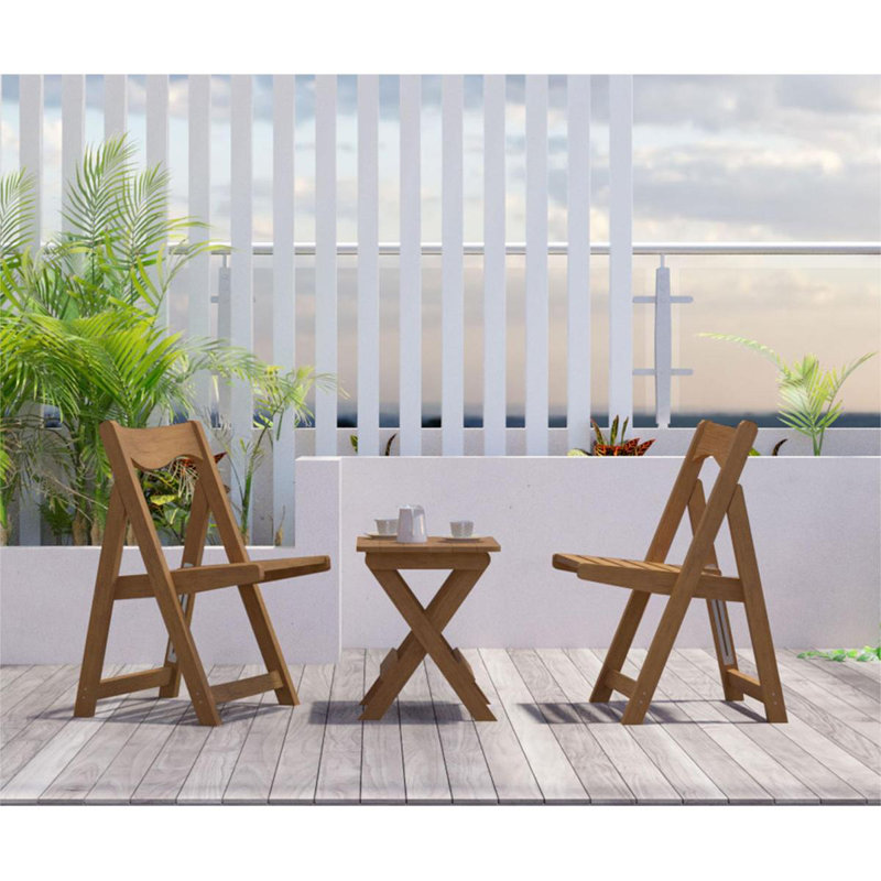 HIPS Material Outdoor Bistro Set Foldable Small Table And Chair Set With 2 Chairs And Rectangular Table