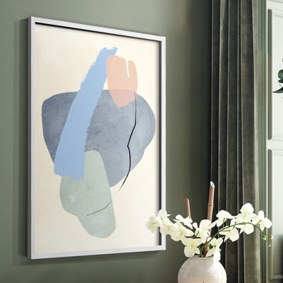 «Pastel Assemblage I», reproduction encadrée - bois massif
