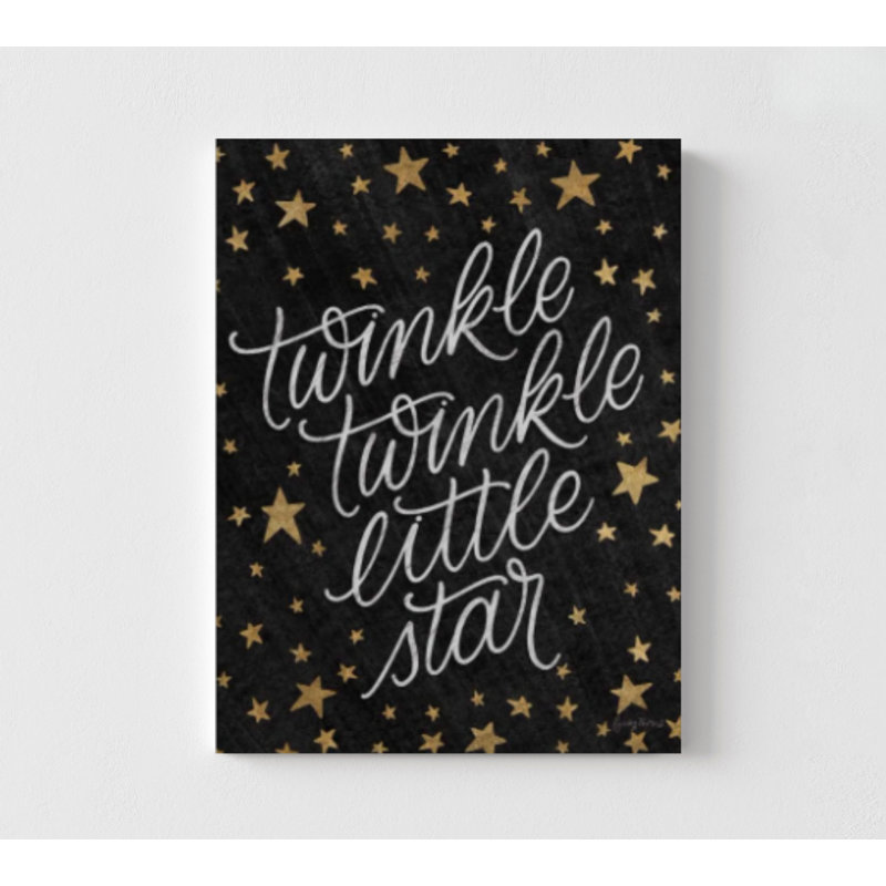 «Twinkle Little Star», impression d'art noir et or, décorations de petites étoiles scintillantes, impression d'art étoile, impression étoile dorée, impression d'art tableau noir