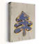 Festive Blue Tree Abstract Minimalist Modern Christmas Tree Winter Landscape Wall Art Print by Treechild - Wrapped Canvas Print-134452722