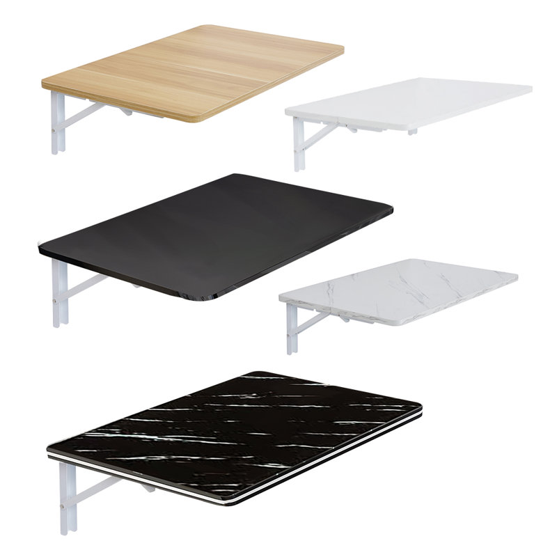 Black Folding Wall-Mounted Drop-Leaf Table