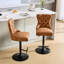 Chaises de jardin en similicuir à hauteur réglable - Design orange élégant, ensemble de 2, style rétro, avec housses, assise de 66 à 84 cm, mousse confortable.