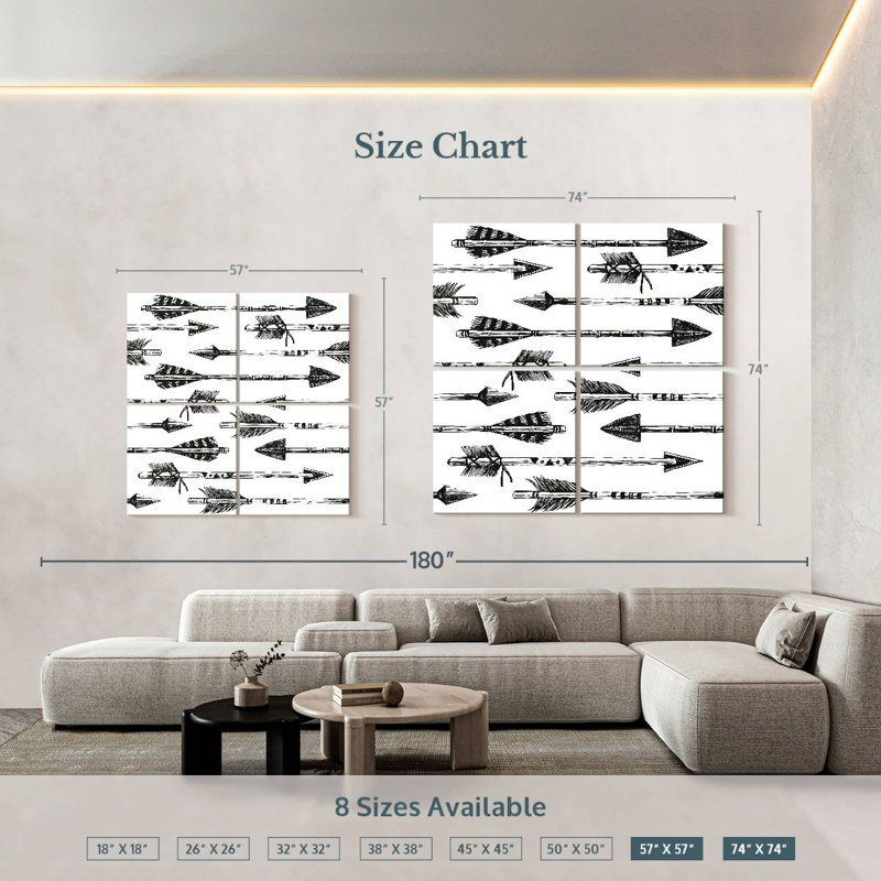 Sireci Tribal Arrows Pattern, 74" H x 74" W