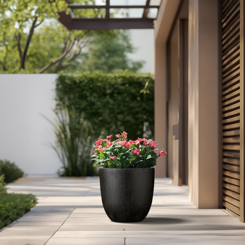 Larney Handmade Pot Planter, 16.93" H x 17.72" W x 17.72" D, Bronzed Black