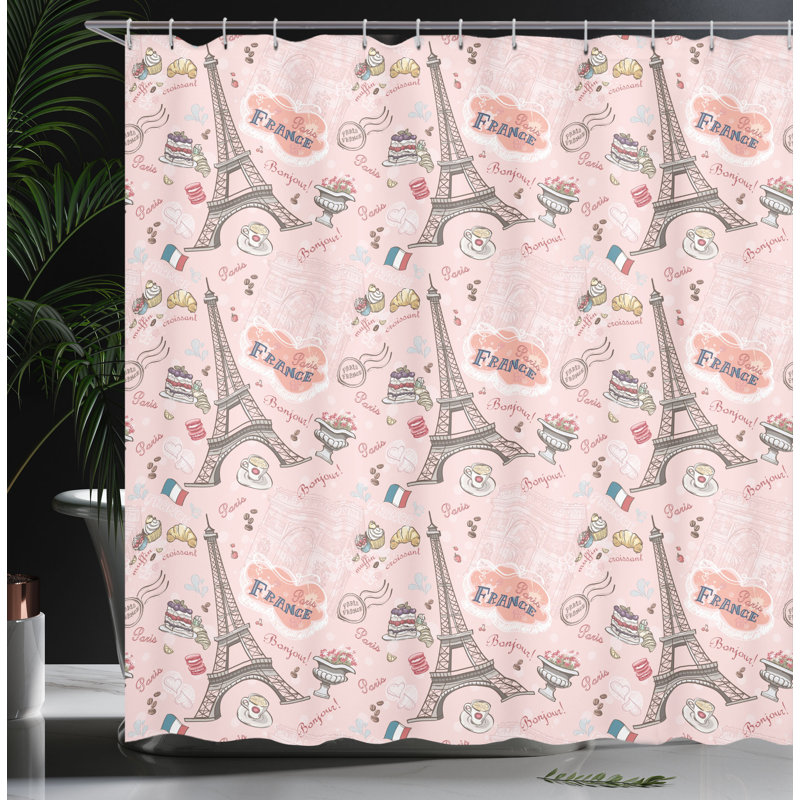 Shower Curtain with Hooks Included, 75"H x 69"W