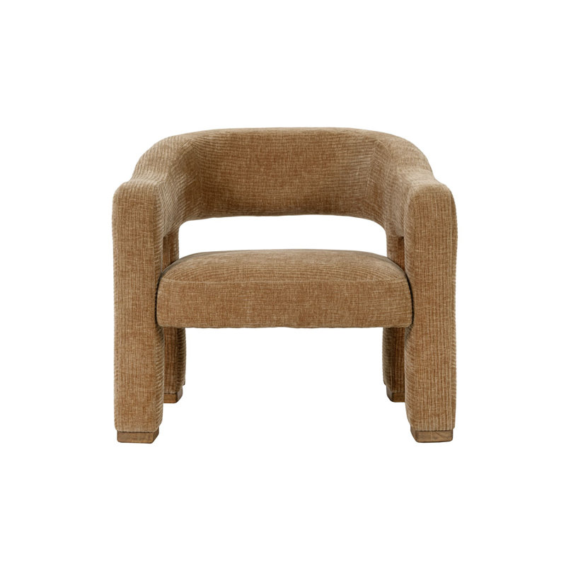 Fauteuil club rembourré Malisa, brun