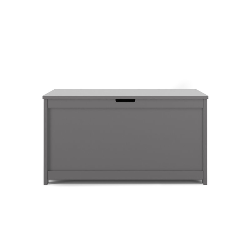 Cool Gray Wooden Kids' Toy Storage Chest, 33"