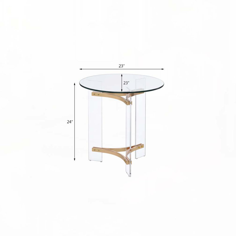 Table basse en verre avec pieds croisés
