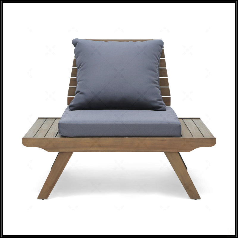 Fauteuil club, Gris foncé, Walnut