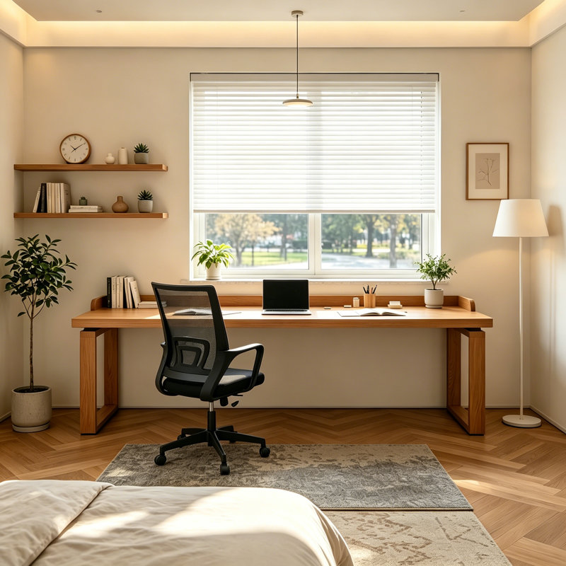 Ensemble de chaise de bureau ergonomique en bois massif et filet