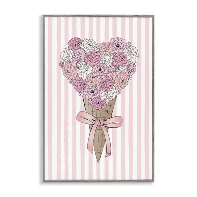 Bouquet de fleurs, crème glacée, estampe numérique par Martina Pavlova