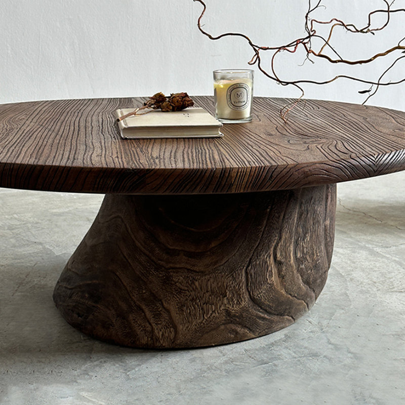 Reclaimed Elm Wood Tea Table