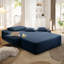 Canapé-lit convertible en velours côtelé moelleux avec poche de rangement et conception sans cadre, canapé d'intérieur pour la détente-129215583
