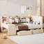 Lit de jour simple tapissier avec tiroirs, tablettes, armoires rabattables et table d'appoint-1920062890