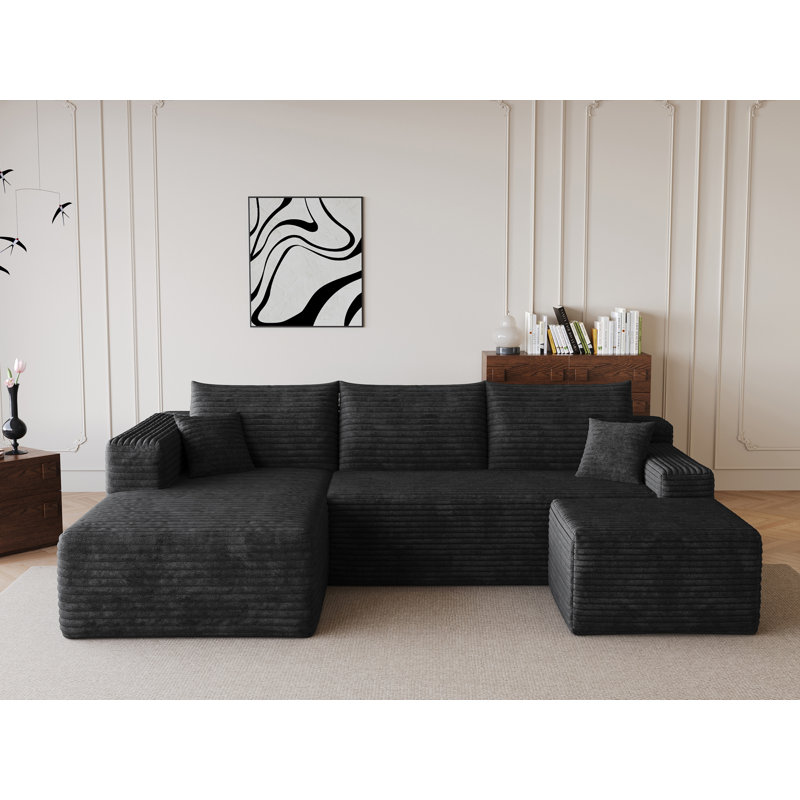 Canapé modulaire Boneless, Black Corduroy