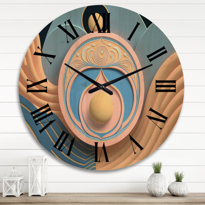 Geometry Of Consciousness Futuristic V - Modern Geometric Oversized Wood Wall Clock