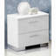 2 Drawers Nightstand With Chrome Legs, White
