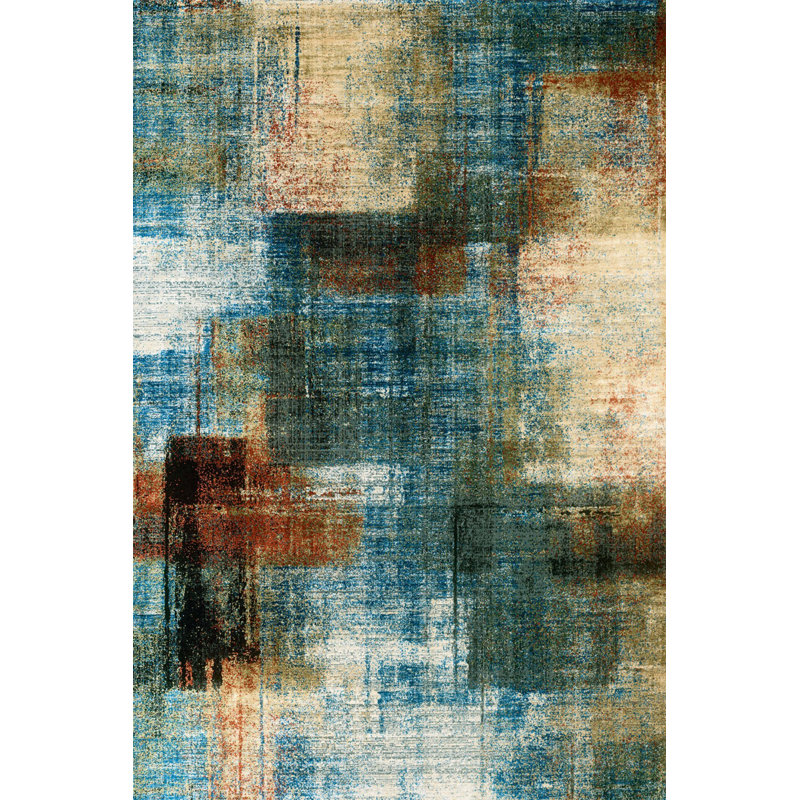 Tapis intérieur / extérieur Tymehia, Rectangle 4 pi x 5 pi 11 po