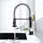 Commercial Kitchen Faucet - Pull Down , No Leaks, Ceramic Cartridge, High Arc Sink With Feature Black And Nickel, Stream Spray Settings, Easy To Clean