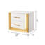 Armoire de chambre à coucher moderne avec lumières DEL - 2 tables de chevet en bois blanc