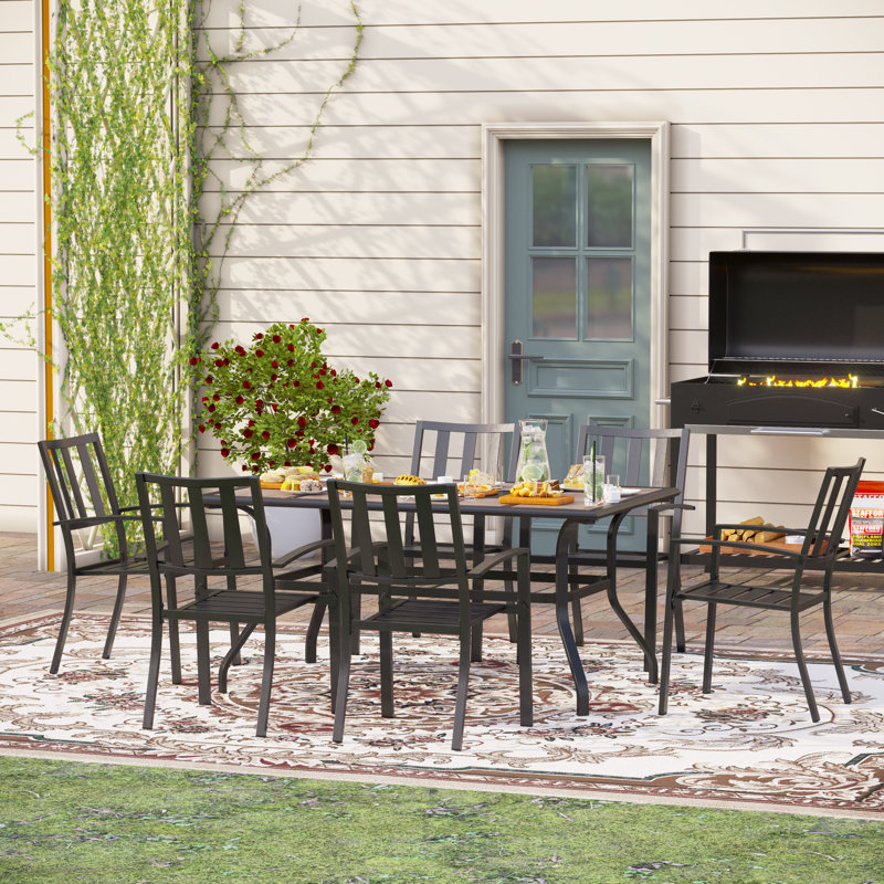 6 - Person Patio Dining Set with Rectangular Table