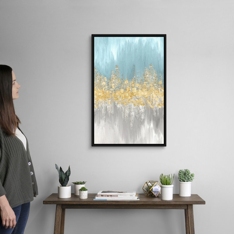 « Neutral Wave longueurs II » par Eva watts, reproduction d’art sur toile, H 32 po x l 22 po x P 1,75 po, Cadre noir
