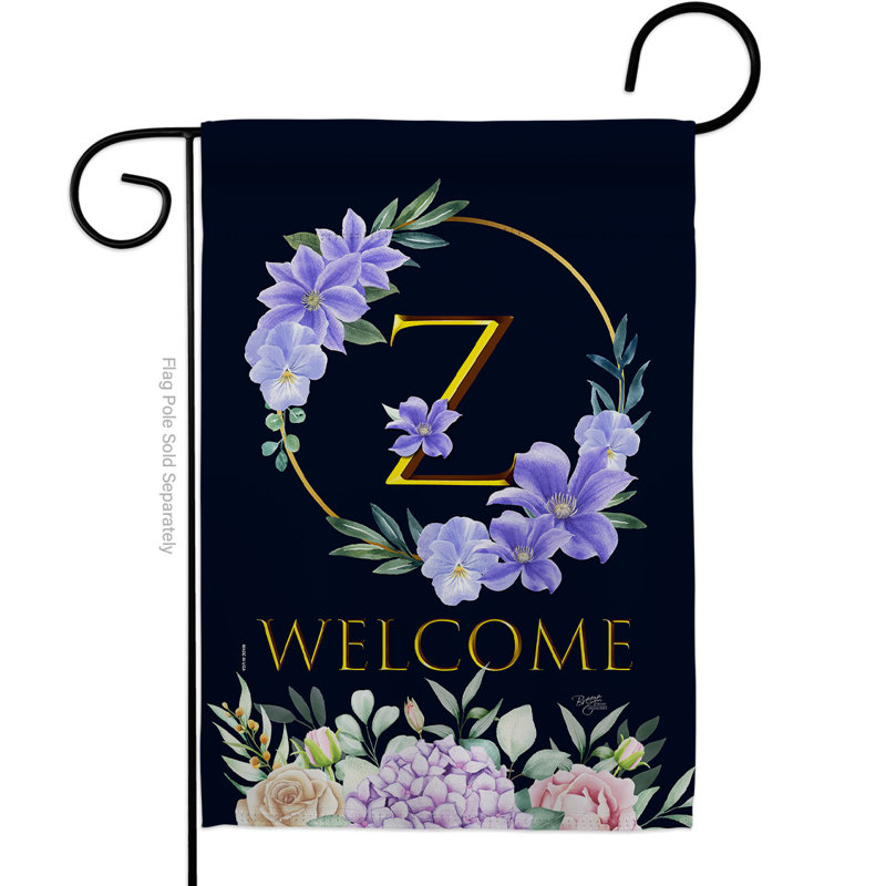 Drapeau de jardin en polyester 19 x 13 po Welcome, Z