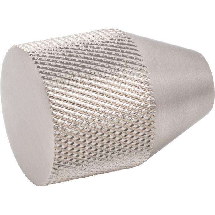 Beliza 1" Diameter Conical Knurled Knob, Brushed Satin Nickel