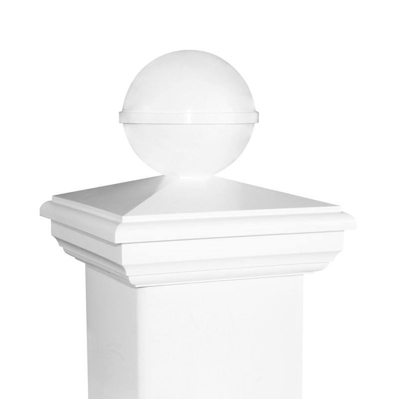 White PVC and Aluminum New England Ball Post Cap