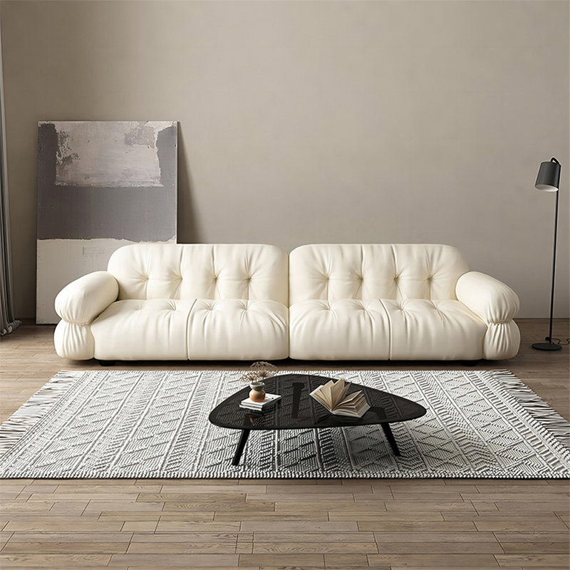 Canapé modulaire blanc en similicuir, 30,31 po H x 110,24 po L x 39,37 po P, 4, Blanc