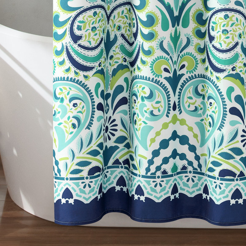 Rideau de douche Zayden, Bleu / vert