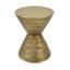 Table d'appoint en sablier antique antique avec texture martelée, durable et élégante pour les intérieurs modernes