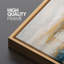 «Blue and Gold Abstract Coastal Inspired Style», reproduction d'art encadrée sur toile-124795474-124795473
