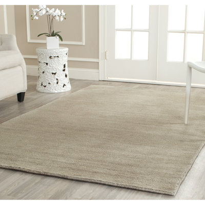 Southbury Hand Loomed Wool/Cotton Solid Color Rug in Gray