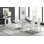 Grand ensemble de salle à manger extensible Everson avec 8 chaises rembourrées en similicuir