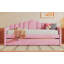 Lit de jour simple tapissier avec couchette, canapé-lit en velours avec ports USB, aucun sommier nécessaire, rose (ancien SKU HL000067AAH)