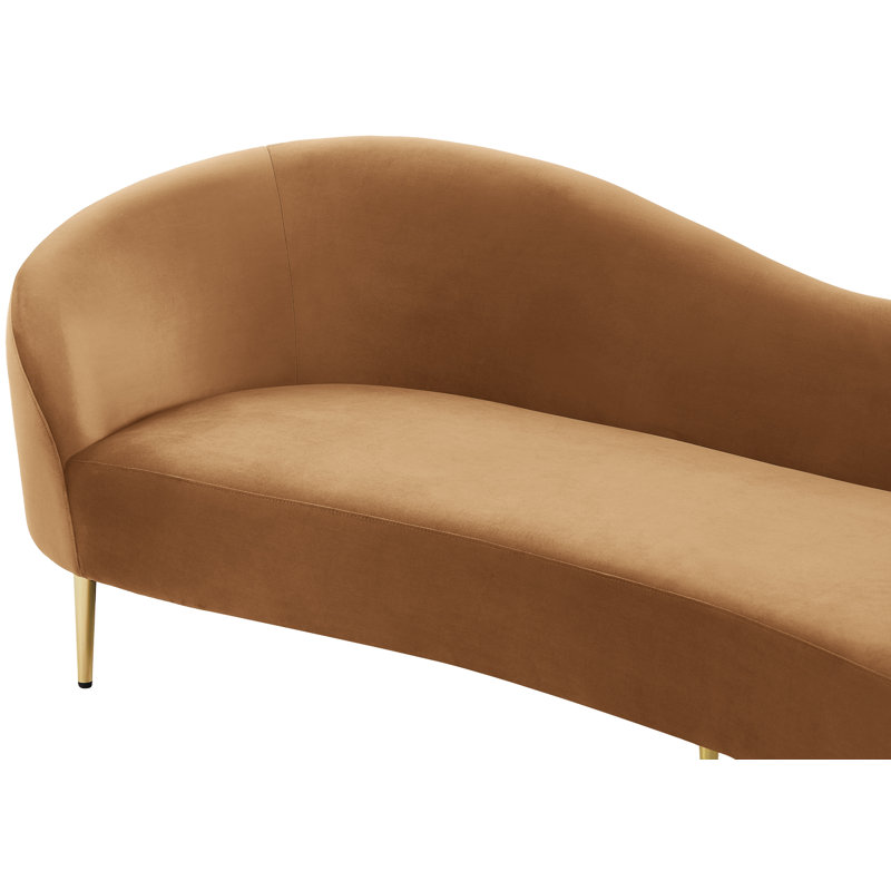 Canapé courbé en velours 85,5 po Ritz, Velours selle