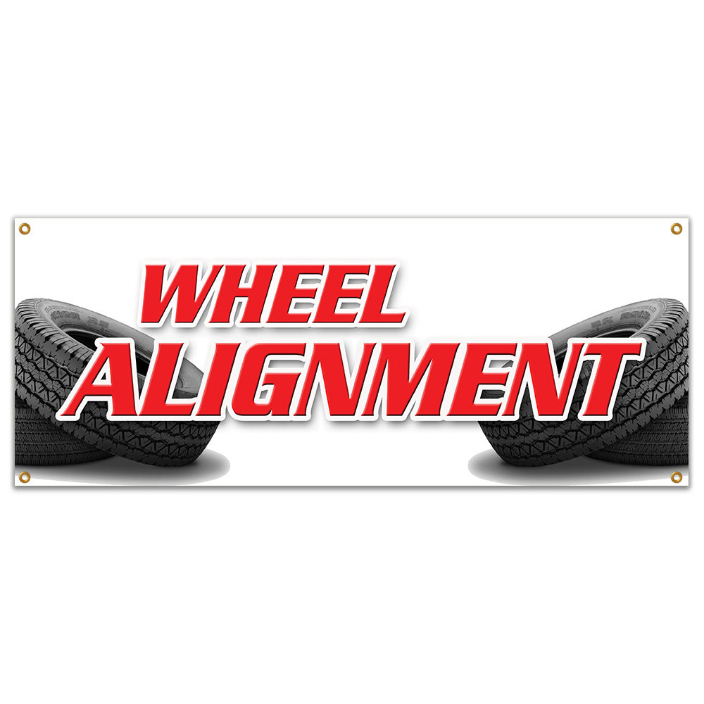 SignMission WHEEL ALIGNMENT BANNER SIGN Tire Fix Repair Align Auto Car