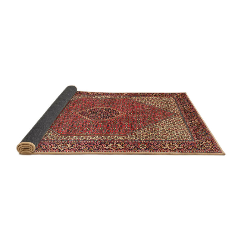 Tapis traditionnel rouge / beige, Rond 8 pi