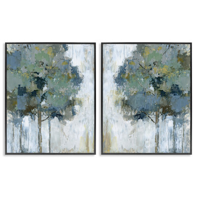  Tree Impressions Abstract 2 PC Giclee Art Set by Nan