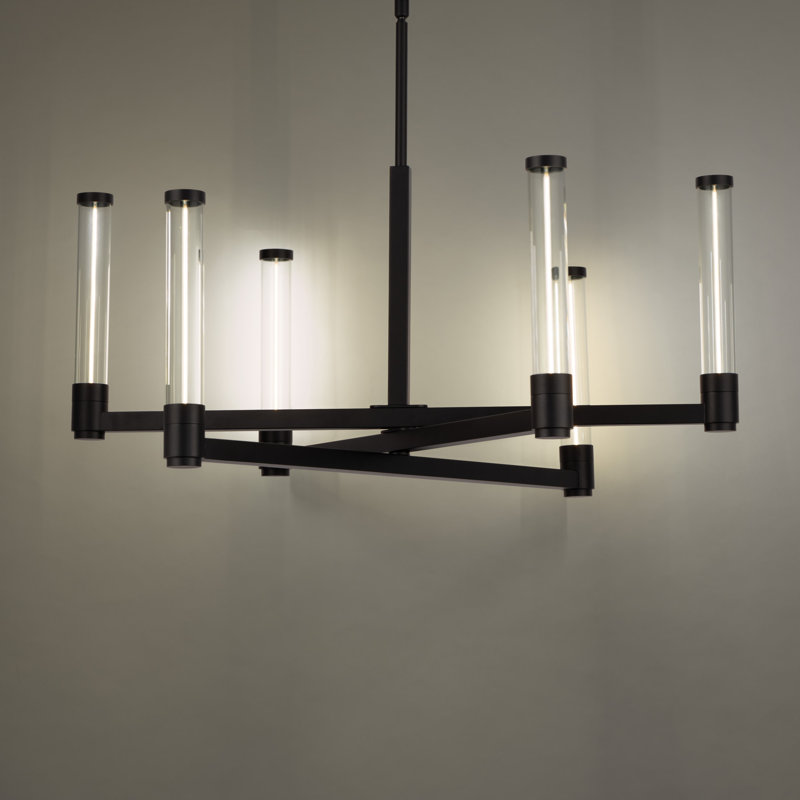 Jedi 6 - Light LED Chandelier, Black