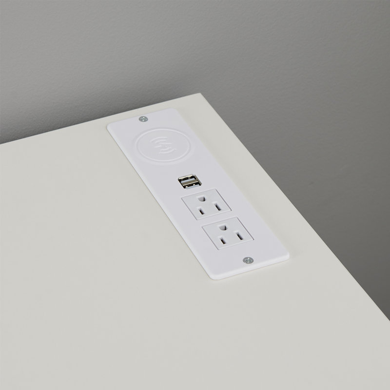Morits LED Nightstand with Wireless Charging, White