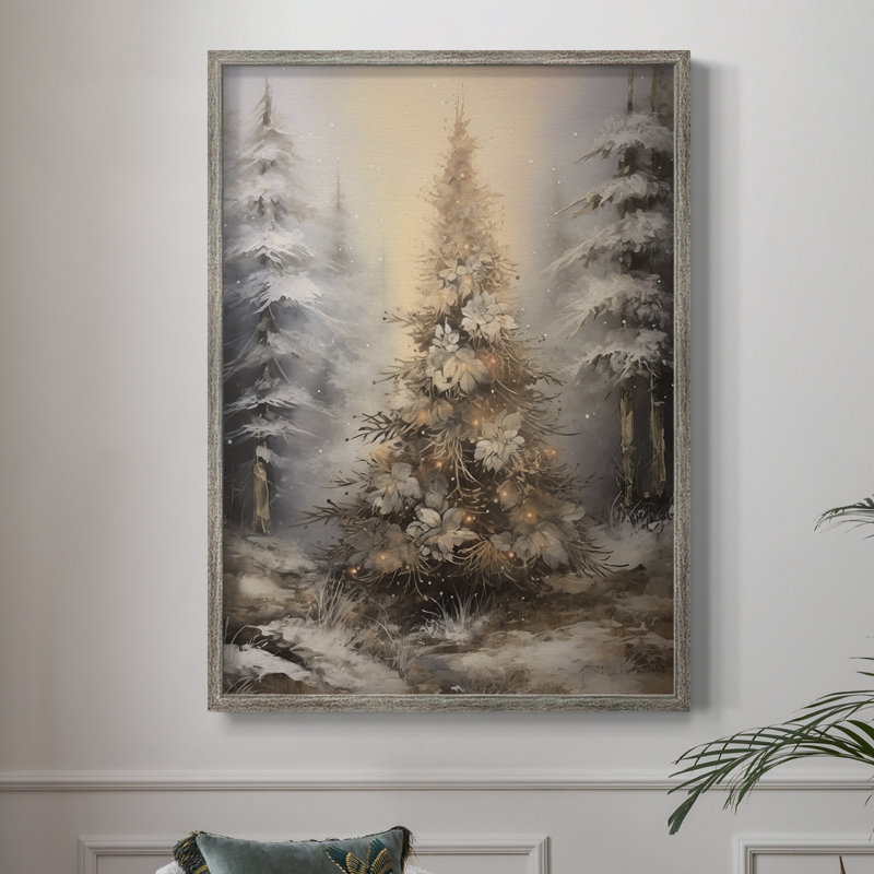 «Christmas Holiday», art encadré Dxxxvi - bois massif, H 30 po x l 24 po