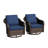360° Swivel Chairs,  PE Wicker Outdoor Patio Set with 4" Blue Cushions (Set of 2)-1684931121