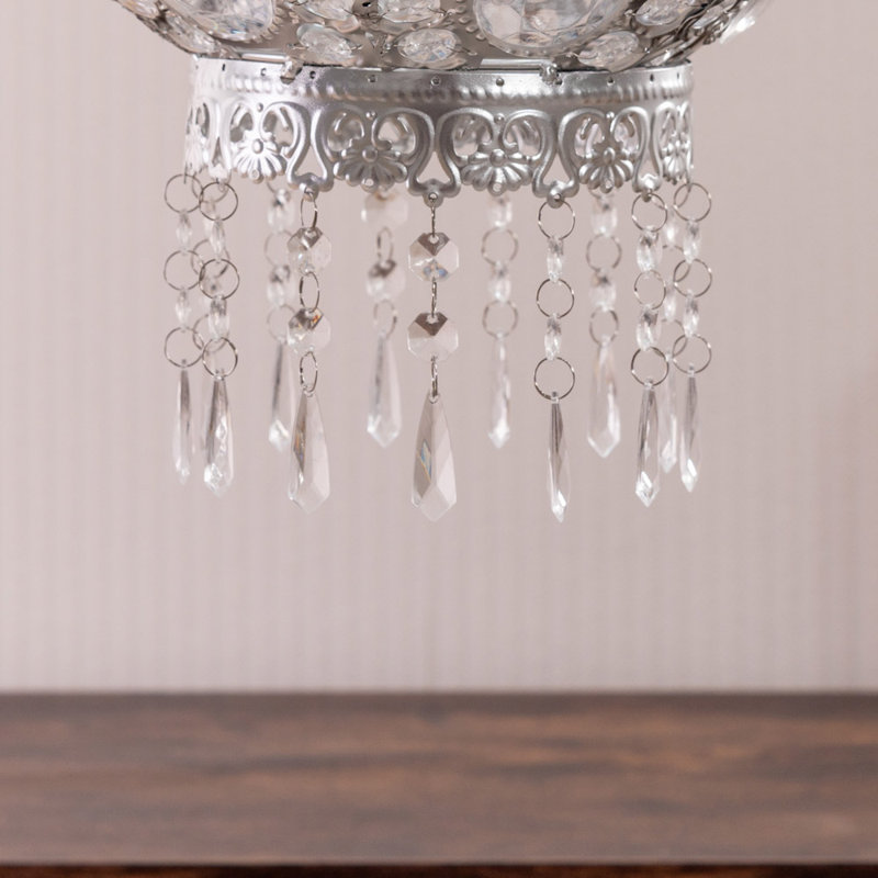 35cm H Metal Round Pendant Shade, Silver