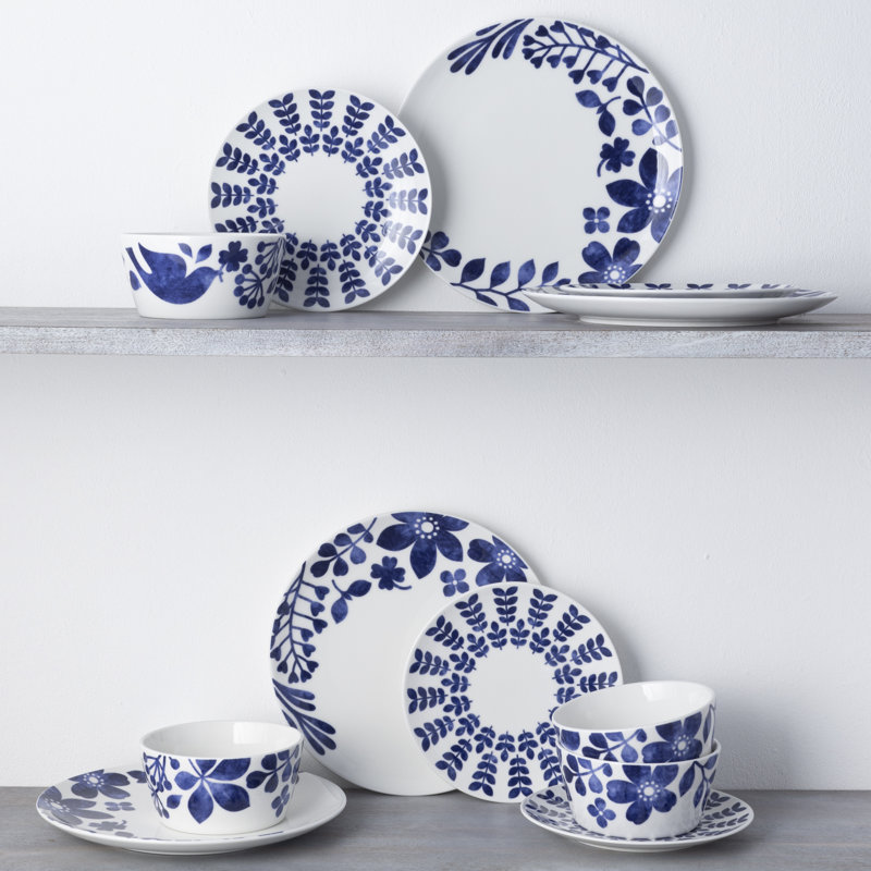 Noritake Sandefjord Set Of 4 Coupe Dinner Plates, 11"